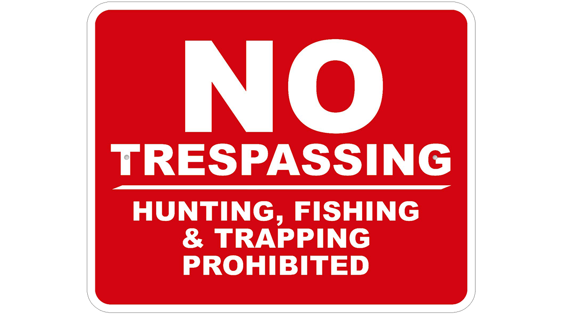 no trespassing sign