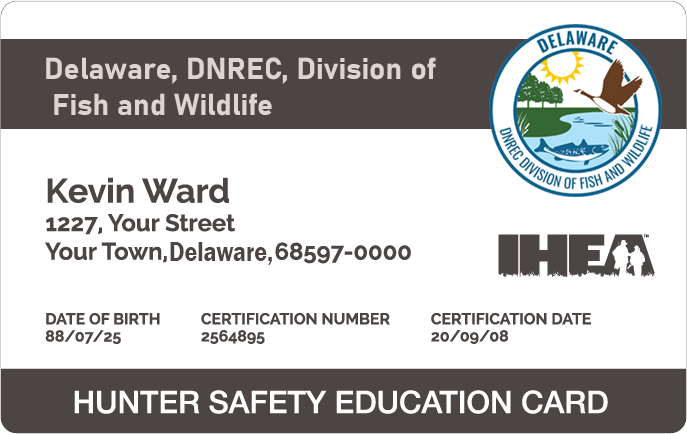 Delaware - Hunter education card