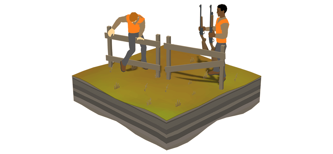Crossing obstacles with partner