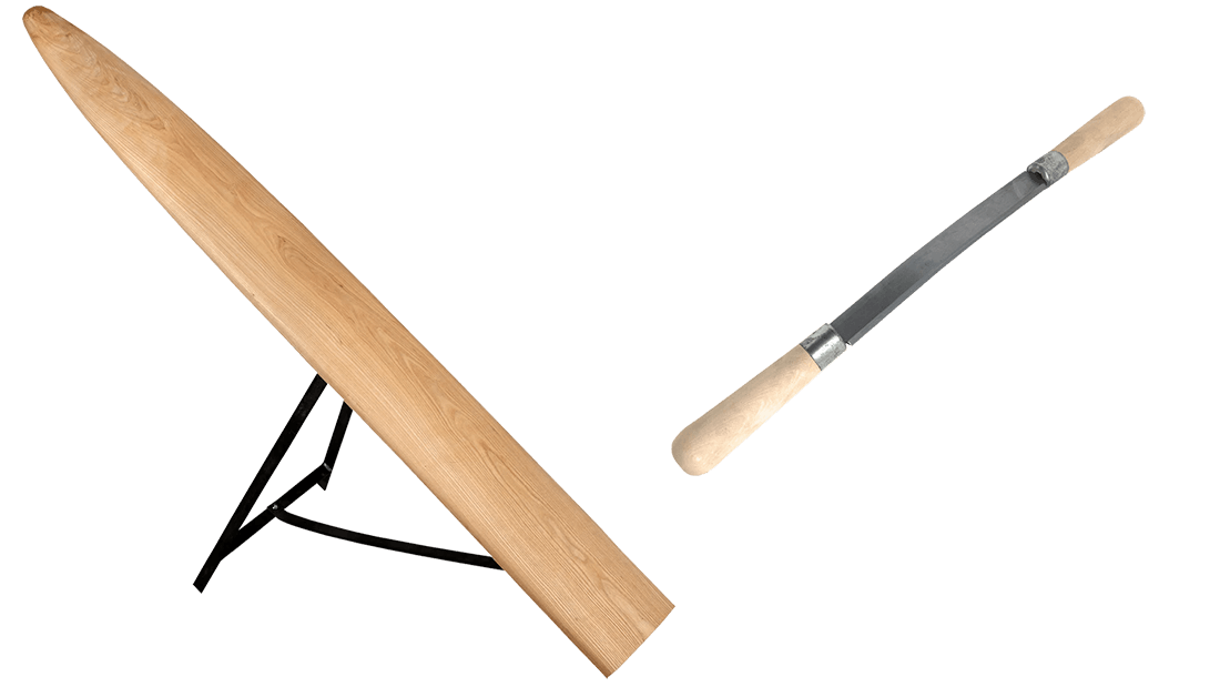 fleshing beam and knife