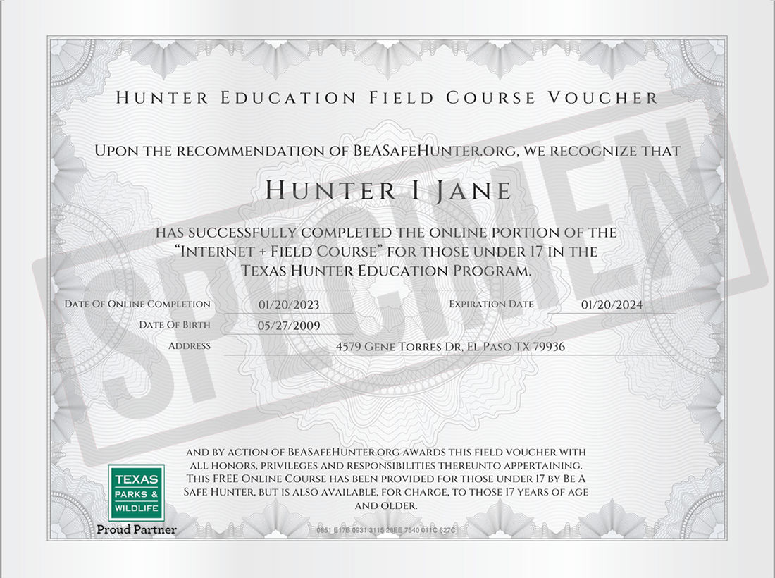 Texas Hunter Safety Course
