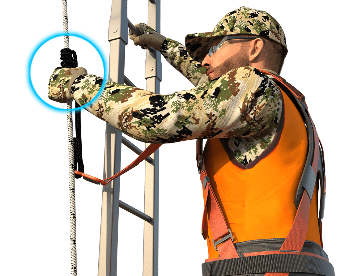 Climbing up and down a tree stand