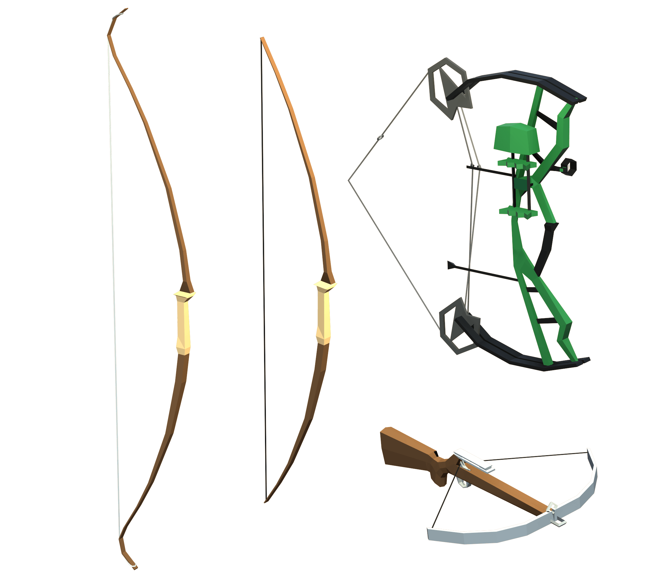 What are the three common bow types?